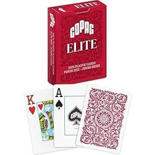 Indispensablely Copag ELITE%100 Plastik Oyun Kartları, Poker Boyu Endeks Tek Deste, Kırmızı