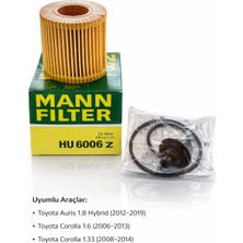 Mann Hu 6006 Z Yağ Filtresi Toyota Corolla 1.6 / 1.33 (2006-2014) Auris 1.8 Hybrid (2012-2019) Motor Yağ Filtresi