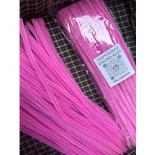 A028 Kod Mutkin Şönil 100 Lü Şeker Pembe Renk  30 cm -🛍️ Yoğun Tüylü Hobi Çubuğu Tel El Işi 100 Lü Paket💐