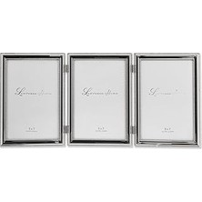 Indispensablely Lawrence Frames Resim Çerçevesi, 3 Kat (Dikey), Metal, Gümüş Kaplama, Zarif Inci Süslemeli, 12,7 x