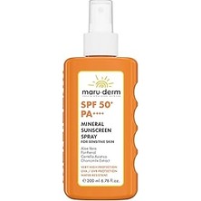 Indispensablely Maru.derm Spf 50+ Hassas Ciltler Için Mineral Vücut Güneş Kremi Spreyi 200 ml