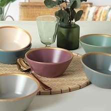 Indispensablely Keramika Mat Rainbow Gold Fileli Hitit Çorba Kasesi 14 cm 6 Adet 624/995