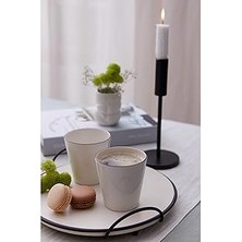 Indispensablely Kütahya Porselen Bone Ekin 2 Parça Mug Bardak, Siyah Fileli