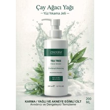 Zinderm Çay Ağacı Yağı Yüz Temizleme ,yıkama Jeli | & Akne & Siyah Nokta Karşıtı | Niacinamide | 200 ml