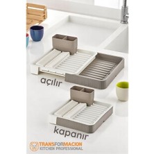 MidasTech Hsnet Açılır-Kapanır Bulaşıklık - Bulaşık Durulama Sepeti Tabaklık Bulaşık Kurutmalık L