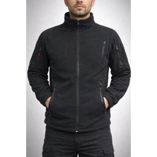 Taktikal Aksesuar Siyah Taktik Polar Ceket – Göğüs Cepli, Yüksek Yaka, Nefes Alabilir Outdoor Polar