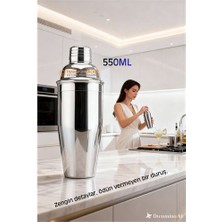 MidasTech 550 ml Inox Shaker - Kokteyl Karıştırma Kabı  Süzgeçli Bar Shaker Paslanmaz Çelik  Midiastech