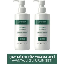 Zinderm Çay Ağacı Yağı Yüz Temizleme ,yıkama Jeli | & Akne & Siyah Nokta Karşıtı | Niacinamide | 200 ml