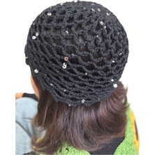 Kahvemavii Pullu Örgü File Bucket Şapka