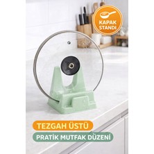 Open Home Concept 1 Adet Tencere Kapağı Standı Kesme Tahtası Tutucu Bıçak ve Tabak Standı Tezgah Üstü Mutfak Organizer