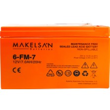 MidasTech Makelsan 12V 7AH Bakımsız Kuru Akü. Ups Için UYGUNDUR.(1923) Midiastech