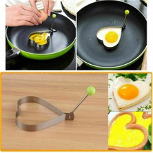 Metalik Kalp Şeklinde Metal Omlet Yumurta ve Krep Kalıpları Midastech