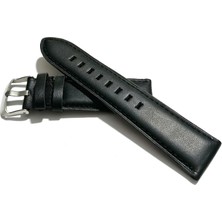 Fado  &  Her Saate Uyumlu Hakiki  Deri Saat  Kordonu Düz  Siyah  24  mm  (464 )