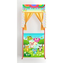 Çocuk Kukla Oyun Sahnesi – Perdelikli Kukla Gösteri Sahnesi Eğitici Oyun Standı Kukla Hediyeli