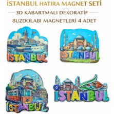 Istanbul Hatıra Magnet Seti – 3D Kabartmalı Dekoratif Buzdolabı Magnetleri 4 Adet
