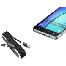 Android Örgü Şeklinde Renkli Çelik Şarj Data Kablosu - Siyah Midastech