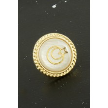 MidasTech Ay Yıldız Sedef Yaka Rozet Nemere