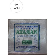 MidasTech Kalın Şeffaf Atlet Poşet Orta Boy 27X47 cm 1 kg (10 Paket-Takriben 1,450 Adet) Nemere