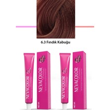 MidasTech 2 Li Set Premium 6.3 Fındık Kabuğu - Kalıcı Krem Saç Boyası 2 x 50 G Tüp Nemere