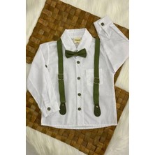 Bigümex Erkek Çocuk Desenli ve Düz Gömlek Papyon ve Salopet