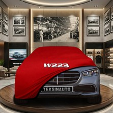 ULTRASHOP Mercedes S Serisi W223 Long (2021-) Kırmızı Kumaş Oto Branda Araca Özel Penye Araba Brandası Araç Örtüsü