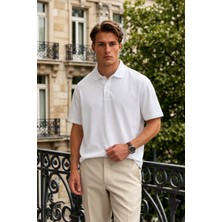 Damga Erkek Elite Comfort Beyaz Polo Yaka Tişört