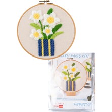 Popüler Sepet Nakış Kitleri Kasnaklı 13.5 x 18.8 cm Papatya