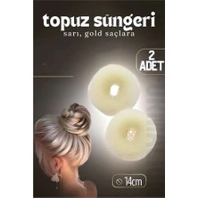 Gold Saç Topuz Süngeri 2 Adet 14 cm Çap 6 cm Kalınlık