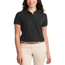 Euwue Dijital Elit Erkek Polo Yaka Siyah Tişört