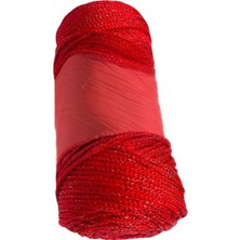Popüler Sepet Makrome Ipi 3mm Polyester Kırmızı Simli