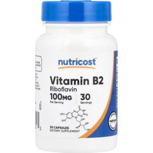 Nutricost Riboflavin Vitamin B2 100 Mg 30 Capsules