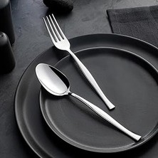 Indispensablely Nehir Zarif Sade 12 Kişilik 60 Parça Çatal Kaşık Takımı