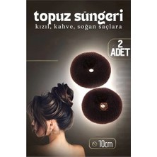 Kahve Saç Topuz Süngeri 2 Adet 10 cm Çap 4 cm Kalınlık