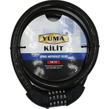 Fırsatkolik Yuma YM-747 120CM 20MM 5 Şifreli Siyah Motorsiklet Kilidi