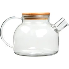 MidasTech Bambu Kapaklı Borosilikat Cam Demlik 1000ML ROYALEKS-CM-2000 Nemere