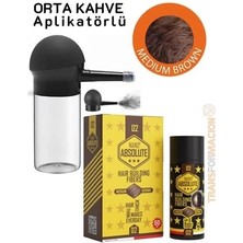 Aplikatörlü Saç Dolgunlaştırıcı Fiber Topik Toz Orta Ton Kahverengi