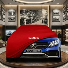 ULTRASHOP Mercedes C Serisi S205 Statıon Wagon (2014-2021) Kırmızı Kumaş Oto Branda Araca Özel Penye Araba Brandası Araç Örtüsü