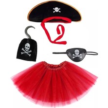 Esranın Dünyası Korsan Şapkası Eteği Kancası ve Göz Maskesi Kostüm Seti Kız Çocuk