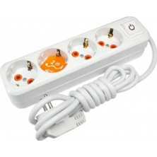 MidasTech Asel 4'lü 2 Metre Anahtarlı Priz Nemere