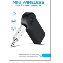 MidasTech Araç Içi Kablosuz Müzik Aktarma ve Telefon Görüşme Aparatı Aux Mini Wireless Nemere