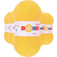 MidasTech 5 Adet Kristal El Örgü Lif Ipi Sarı 98217 Nemere