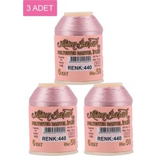MidasTech 3 Adet Altınbaşak Oya ve Dantel Ipi 20 gr - Royaleks - No: 440 Nemere