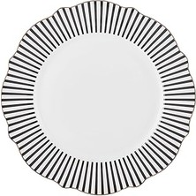 Indispensablely New Romantic Ince Çizgili Servis Tabağı 27 cm Siyah