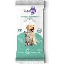 Supreme Yeşil Çaylı Kedi ve Köpek Temizleme Mendili 60 Adet