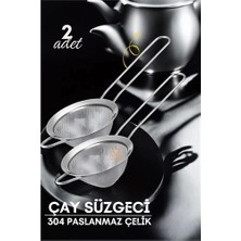 Klasik Çay Süzgeci 304 Paslanmaz Çelik 2 Adet