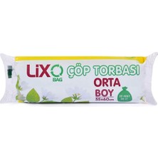 MidasTech Orta Boy Çöp Torbası 55 x 60 cm 20 Li Rulo x 1 Paket = 20 Adet (Mavi) Nemere