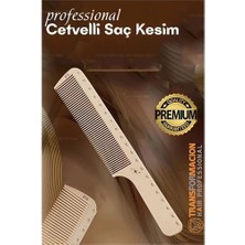 Cetvelli Saç Kesim Tarağı - Berber Kuaför Saç Kesim Tarağı Profesyonel