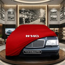 ULTRASHOP Mercedes S Serisi W140 Coupe (1991-1998) Kırmızı Kumaş Oto Branda Araca Özel Penye Araba Brandası Araç Örtüsü