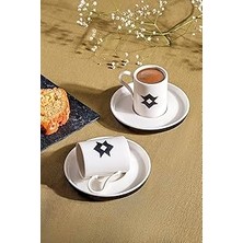 Indispensablely Kütahya Porselen Bone Desire 4 Parça 2 Kişilik Kahve Takımı Mutluluk Sembolü