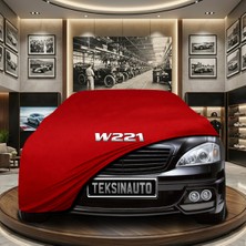 ULTRASHOP Mercedes S Serisi W221 Short (2005-2013) Kırmızı Kumaş Oto Branda Araca Özel Penye Araba Brandası Araç Örtüsü
